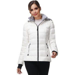 Another Choice Women Winter Down Puffer Jacket, Hooded Women Winter Down Jacket
